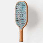 Raquette De Pickleball Design abstrait bleu, blanc et noir (Gauche)