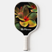 Raquette De Pickleball Design floral dynamique avec nom (Verso)