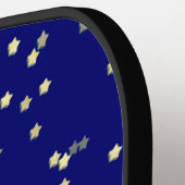 Raquette De Pickleball Design Gold Star sur Blue (Détail gauche)