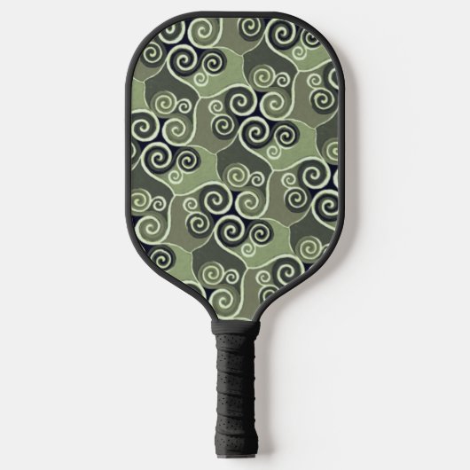Raquette De Pickleball Design Motif Abstrait tourbillonnant Sage Green Ar (Recto)