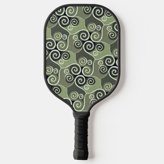 Raquette De Pickleball Design Motif Abstrait tourbillonnant Sage Green Ar (Verso)