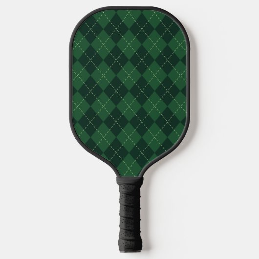 Raquette De Pickleball Design Motif Jacquard vert et noir (Recto)