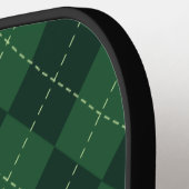 Raquette De Pickleball Design Motif Jacquard vert et noir (Détail gauche)