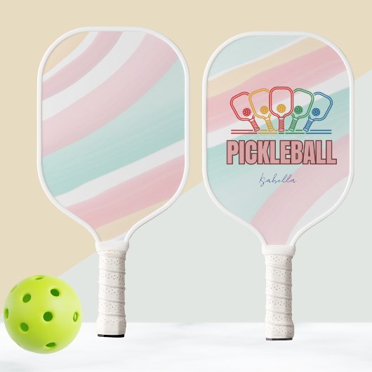 Raquette De Pickleball Design Pastel coloré