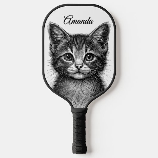 Raquette De Pickleball Dessin adorable de Jeune Chat Personnel (Recto)