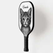 Raquette De Pickleball Dessin adorable de Jeune Chat Personnel (Gauche)