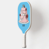 Raquette De Pickleball dessin animé de gâteau mariage (Gauche)