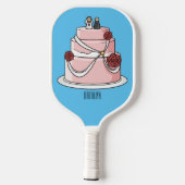 Raquette De Pickleball dessin animé de gâteau mariage (Verso)