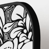 Raquette De Pickleball Dessin Floral Zen Noir Et Blanc (Détail gauche)