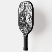 Raquette De Pickleball Dessin Floral Zen Noir Et Blanc (Gauche)