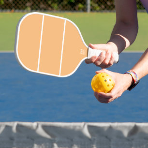 Raquette De Pickleball Deux bandes horizontales blanches sur fond pêche