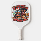 Raquette De Pickleball Deux Chiens Rottweiler assis ensemble (Verso)