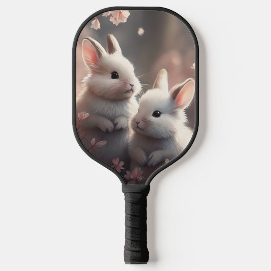 Raquette De Pickleball Deux lapins mignons avec sakura Pickleball Paddle (Recto)