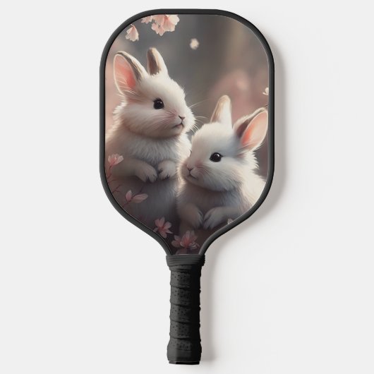 Raquette De Pickleball Deux lapins mignons avec sakura Pickleball Paddle (Verso)