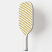 Raquette De Pickleball Diagonal golden yellow and white stripes pattern (Gauche)