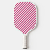 Raquette De Pickleball Diagonal pink and white stripes pattern (Verso)