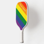 Raquette De Pickleball Diagonal Rainbow Strited Nom personnalisé (Gauche)