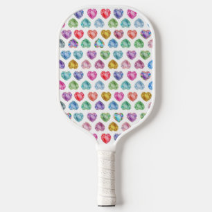 Raquette De Pickleball Diamond Heart Aquarelle Motif mignon Pastel Girly
