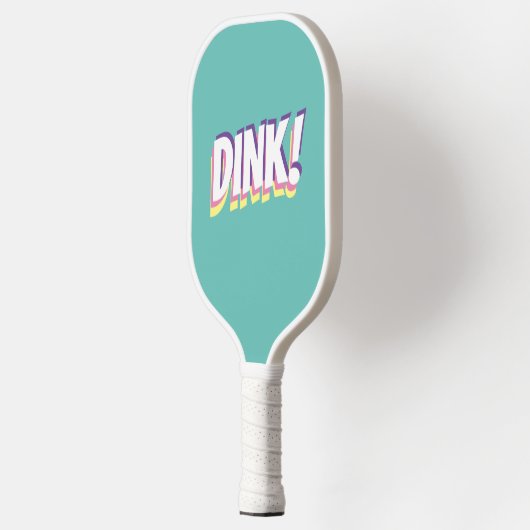 Raquette De Pickleball "DINK !" ou votre message audacieux, Lt Turquoise  (Gauche)