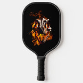 Raquette De Pickleball Dinosaure rétro mort brûlant le crâne en feu (Verso)
