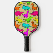 Raquette De Pickleball Dinosaures colorés (Recto)