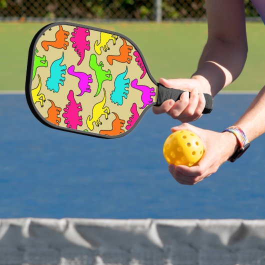 Raquette De Pickleball Dinosaures colorés (Insitu)