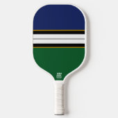 Raquette De Pickleball Distinctive Dark Navy Green Center Racing Stripes (Recto)