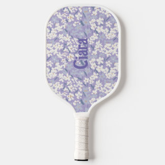 Raquette De Pickleball Ditsy Fleur sauvage Periwinkle Votre nom - #P24007