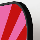 Raquette De Pickleball do-it-yourself Couleurs Rayons Sunburst Rouge Hot  (Détail gauche)