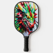 Raquette De Pickleball Dragon de respiration par feu vert et rouge (Verso)