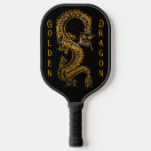 Raquette De Pickleball Dragon mythique en or gris noir (Recto)