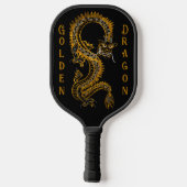 Raquette De Pickleball Dragon mythique en or gris noir (Verso)