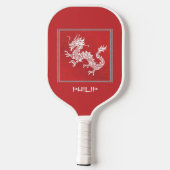 Raquette De Pickleball Dragon rouge et blanc (Verso)