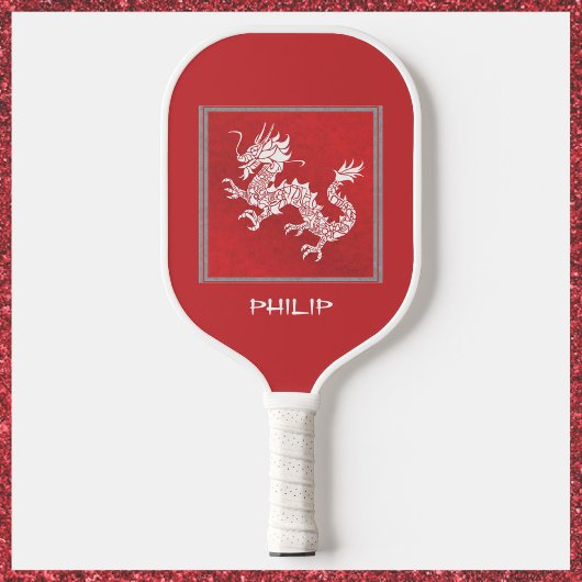 Raquette De Pickleball Dragon rouge et blanc