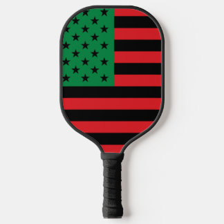 Raquette De Pickleball Drapeau afro-américain rouge noir et vert