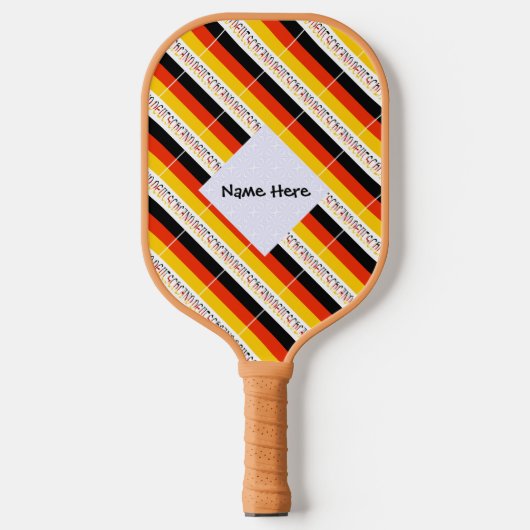 Raquette De Pickleball Drapeau allemand Deutchland avec votre nom (Recto)
