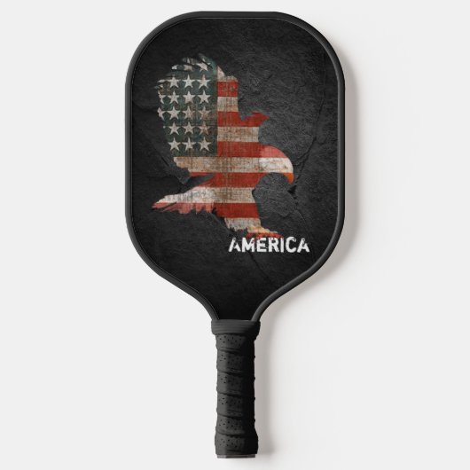 Raquette De Pickleball Drapeau américain avec aigle chauve (Recto)