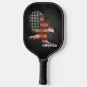 Raquette De Pickleball Drapeau américain avec aigle chauve (Verso)