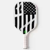 Raquette De Pickleball Drapeau américain Grunge noir noir noir (Recto)