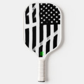 Raquette De Pickleball Drapeau américain Grunge noir noir noir (Verso)