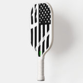 Raquette De Pickleball Drapeau américain Grunge noir noir noir (Gauche)