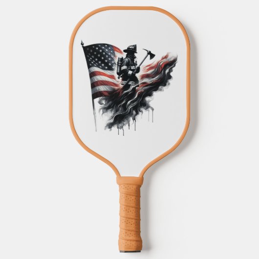 Raquette De Pickleball Drapeau américain. Pompier (Recto)