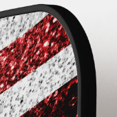 Raquette De Pickleball Drapeau américain rouge blanc brillant parties sci (Détail gauche)