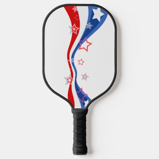 Raquette De Pickleball drapeau américain rouge blanc et bleu (Recto)
