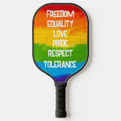 Raquette De Pickleball Drapeau arc-en-ciel Pickleball LGBTQ - Inclusive (Recto)