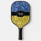 Raquette De Pickleball Drapeau bleu jaune Ukraine parties scintillant fau (Verso)