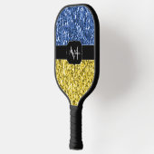 Raquette De Pickleball Drapeau bleu jaune Ukraine parties scintillant fau (Gauche)