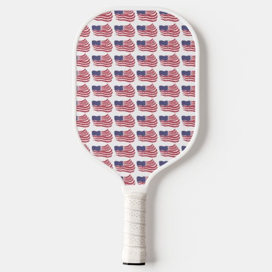 Raquette De Pickleball Drapeau bleu rouge Motif répété (Verso)