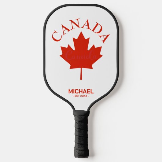 Raquette De Pickleball Drapeau canadien rouge et blanc du Canada (Recto)