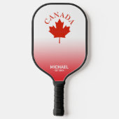 Raquette De Pickleball Drapeau canadien rouge et blanc Ombre Gradient (Verso)